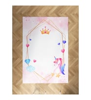 MEKTA HOME BEBEK VE ÇOCUK ODASI Unicorn ve Elmas Desenli Halı