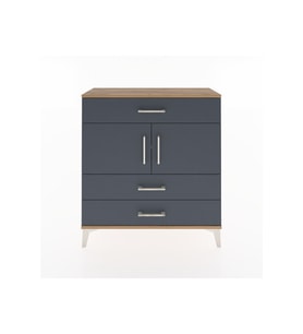 Arges Şifonyer 2 Raflı 3 Çekmeceli 2 Kapaklı 88x30x96 Çam-Antrasit