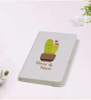 BK Gift Kişiye Özel İsimli Kaktüs Tasarımlı 9x14cm Beyaz Defter - Model 13