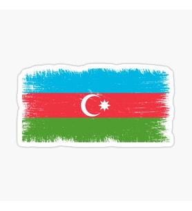 Azerbaycan Azerbaijan 18 Cm Araba Arka Cam Sticker MD12