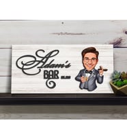 BK Gift Kişiye Özel Karikatürlü Kabartma Tasarım Antik Beyaz Ahşap Bar Tabelası, Home Bar Tabela, Rustik Ev Dekorasyonu, Duvar Dekoru-10