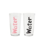 Şık Siyah ve Pembe 570 ml Su Bardakları 2'li Set