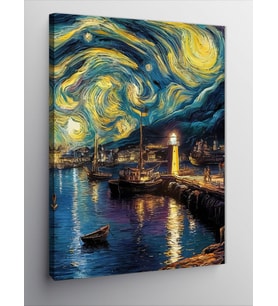 Kanvas Tablo Sahil Kenarı Van Gogh Stili