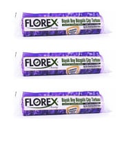 Florex 60 Litre Büzgülü Lavanta Kokulu Çöp Torbası Poşeti / 65 x 70 Cm. - 10 Adetlik 3 Rulo (Mor)