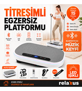 Bluetooth LED Işıklı Titreşimli Egzersiz Platformu Kumandalı Ev Fitness Aleti Direnç Lastiği Hediye