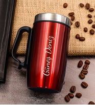 Kişiye Özel 280 ML Kulplu Kırmızı Çelik Termos