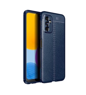 Samsung Galaxy M52 Kılıf Deri Tarzı Niss Silikon Case (Lacivert)