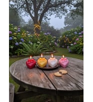 KALP ŞEKİLLİ 4'LÜ HEDİYELİK DEKORATİF HOŞ KOKULU PARAFİN WAX MUM (KIRMIZI + SARI + BEYAZ + PEMBE RENKLİ)