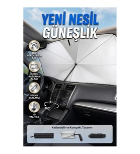 Ön Cam Güneşliği Isı ve UV Koruyucu Katlanabilir Araç Güneşlik Pratik Tasarım