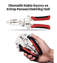 Katlanır Kompakt Tasarım Çok Fonksiyonlu Kablo Sıyırma Ve Sıkma Pensesi – Kırmızı Kablo Sıyırıcı Kab