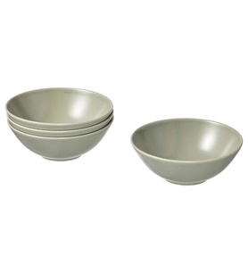 4 Adet Kase Seti, MeridyenDukkan Mat Açık Yeşil ,16 cm Stoneware Fonksiyonel Tasarım
