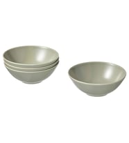 4 Adet Kase Seti, MeridyenDukkan Mat Açık Yeşil ,16 cm Stoneware Fonksiyonel Tasarım