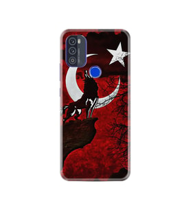 Reeder P13 Blue Max 2021 Kılıf Resimli Desenli Baskılı Silikon Kılıf Wolf and Moon 2 1381