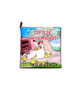 Tox Çiftlik Hayvanları Kumaş Sessiz Kitap T058 - Bez Kitap , Eğitici Oyuncak , Yumuşak ve Hışırtılı
