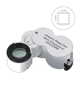 45x 22mm Katlanır Ölçekli Optik Lens 2 Beyaz Led 1 UV Led Işıklı 