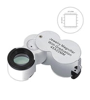 45x 22mm Katlanır Ölçekli Optik Lens 2 Beyaz Led 1 UV Led Işıklı 
