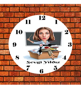 Canım Öğretmenim Karikatürlü İsimli Kişiye Özel Saat