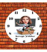Canım Öğretmenim Karikatürlü İsimli Kişiye Özel Saat