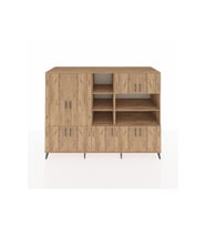 Kronos Dolap 14 Raflı 9 Kapaklı 220x59x163 Çam-Çam