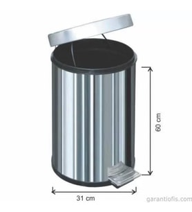 Garanti Metal 1020 Pedallı Çöp Kovası (40 Litre)