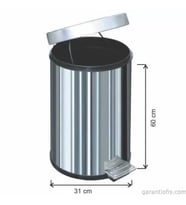 Garanti Metal 1020 Pedallı Çöp Kovası (40 Litre)