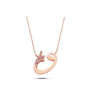 Bella Gloria Vav Rose Gümüş Kolye (GK00338)