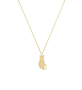 Kişiye Özel 925 Ayar Gümüş Kedi Kolye (Gold)