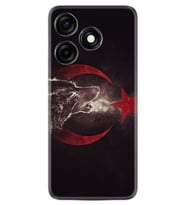 Xiaomi Redmi Note 12 Pro 5G Kılıf Resimli Desenli Baskılı Silikon Kurt ve Ay Yıldız 1403