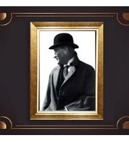 Özel Seri Paspartulu Çerçeveli Atatürk Tablo l452 (Gold)