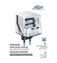 Gan+ Pd 40w Hızlı Şarj Adaptörü Çoklu Çıkış Usb-c Lightning Kablolu Hızlı Şarj Cihazı Ev Ofis Uyumlu Beyaz