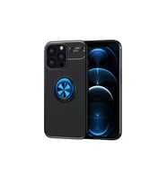 iPhone 13 Pro Kılıf Range Yüzüklü Silikon - Siyah-Mavi