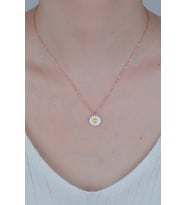 925 Ayar Gümüş Rose Kadın Minimal Papatya Kolye