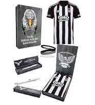 Beşiktaş Orijinal 25/26 Siyah Beyaz Çubuklu Forma Kalem + Bileklik Hediyeli Özel Tasarım (Siyah - Beyaz)