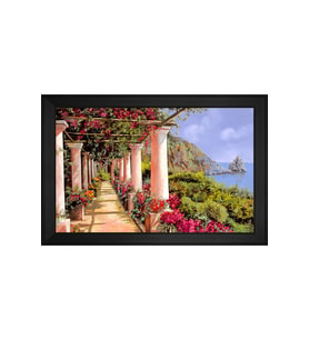 Manzara Temalı Kanvas Tablo 50 x 70 cm Siyah Çerçeve