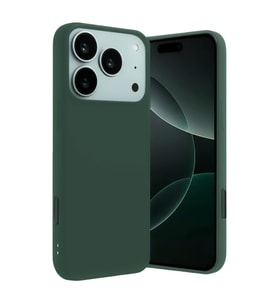 Apple iPhone 17 Pro Nano içi Kadife Silikon - Koyu Yeşil