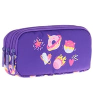 Kaukko Kids Üç Bölmeli Mor, Şekerlemeler, Kız Çocuk Okul Kalem Çantası - L8216 (Çok Renkli)
