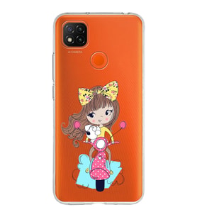 Xiaomi Redmi 9C Uyumlu Kapak Vespagirl Tasarımlı Şeffaf Silikon Kılıf