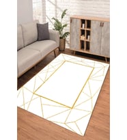 Dijital Kaymaz Taban Yıkanabilir Renkli Salon Halısı Mutfak Halısı Yolluk ND-SD-440 (Gold)