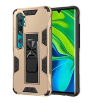 Xiaomi Mi Note 10 Lite Kılıf Metal Standlı Manyetikli Ultra Kor. (Gold)