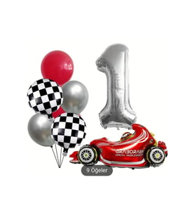 YARIŞ ARABALI FOLYO RAKAMLI BALON SET