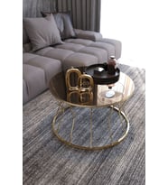 Orta Sehpa Gold Ayak Bronz Ayna Kum Saati