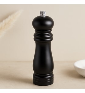 Northcity Küçük Siyah Ahşap Tuz ve Baharat Öğütücü (Çap 4.5 cm, 15.5 cm)