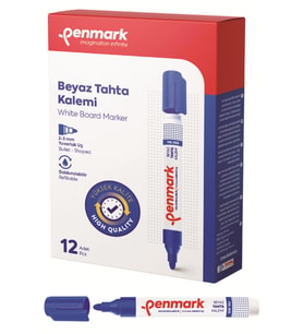 Penmark Beyaz Tahta Kalemi Mavi Doldurulabilir Tahta Kalemi (12 Li Paket)