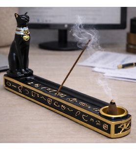 Polyester Mısır Kedisi Tütsülük  Dekoratif Ofis ve Ev Aksesuarı  25 Cm (Karışık)