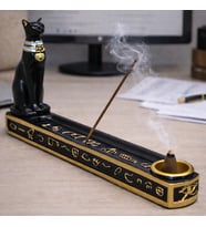 Polyester Mısır Kedisi Tütsülük  Dekoratif Ofis ve Ev Aksesuarı  25 Cm (Karışık)