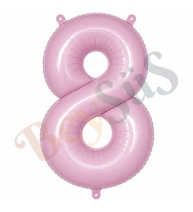 8 Rakam Folyo Balon pembe Rengi (76 cm)