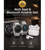 Aynalı Bluetooth Kulaklık Yeni Nesil Akıllı Saat Titreşimli Nabız Ölçer Spor Modları