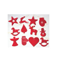 Yılbaşı Ağacı Süsü 12 li Keçe Yılbaşı Süsü Noel Süsü Christmas Ornament