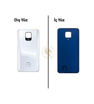 Redmi Note 9 Pro Beyaz Arka Pil Kapağı Batarya Kapağı Lazer Kesim Back Cover