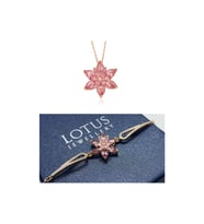 Lotus Çiçeği Bileklik Ve Kolye Seti 925 Ayar Gümüş Set